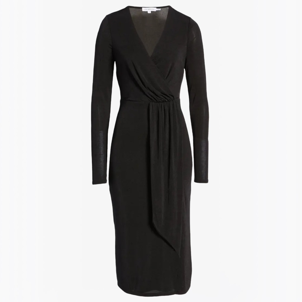 Good American Shimmer Long Sleeve Faux Wrap Dress - M - Picture 11 of 16